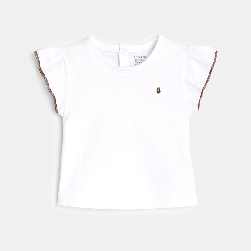 Salopette courte imprimée et t-shirt bleue bébé fille Bleu