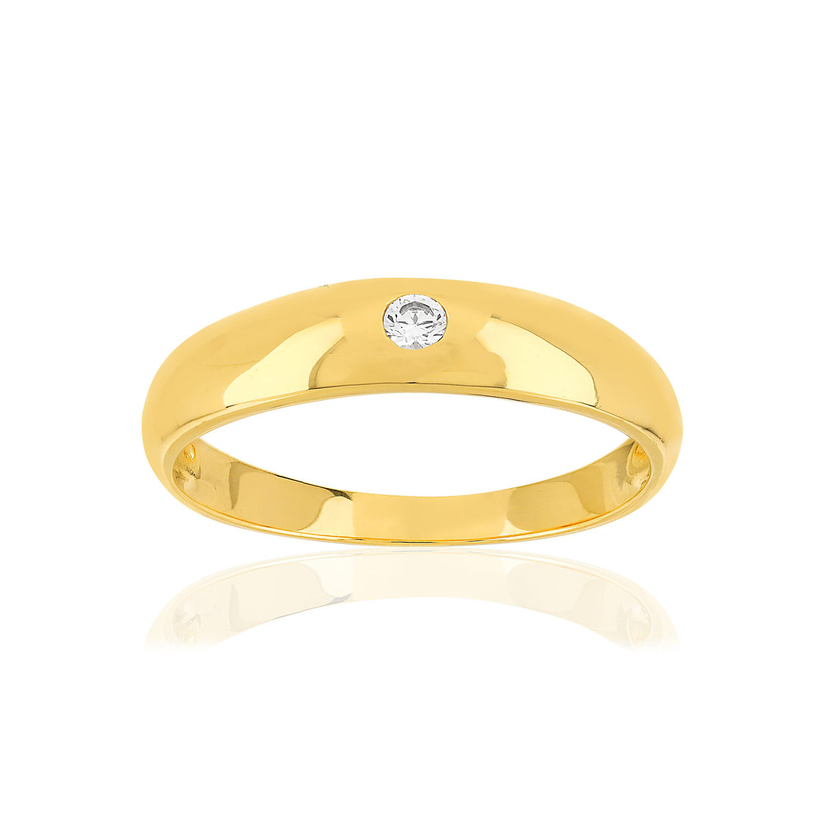 Bague plaqué or zirconia
