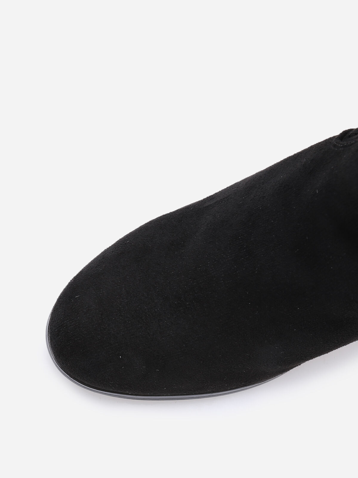 Bottines à talon montantes en suédine- Noir