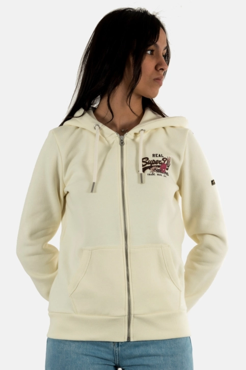 sweat superdry vintage vl narrative ziphood 5ew off white marl