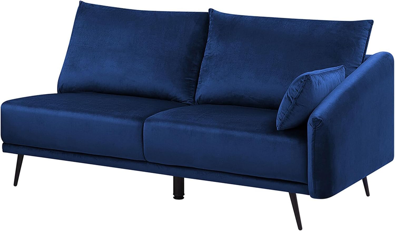 Beliani 3-Sitzer Ecksofa Samt Marine blau Sofa mit Kissen Chaiselongue rechts Varde