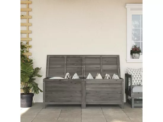 Boîte de rangement de jardin anthracite bois massif sapin