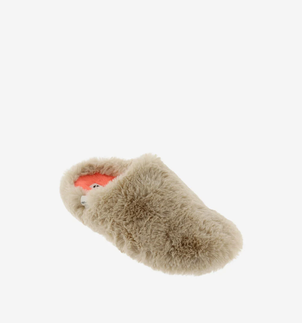 NORTE FOURRURE Pantoufles pour femmes fluor BEIGE