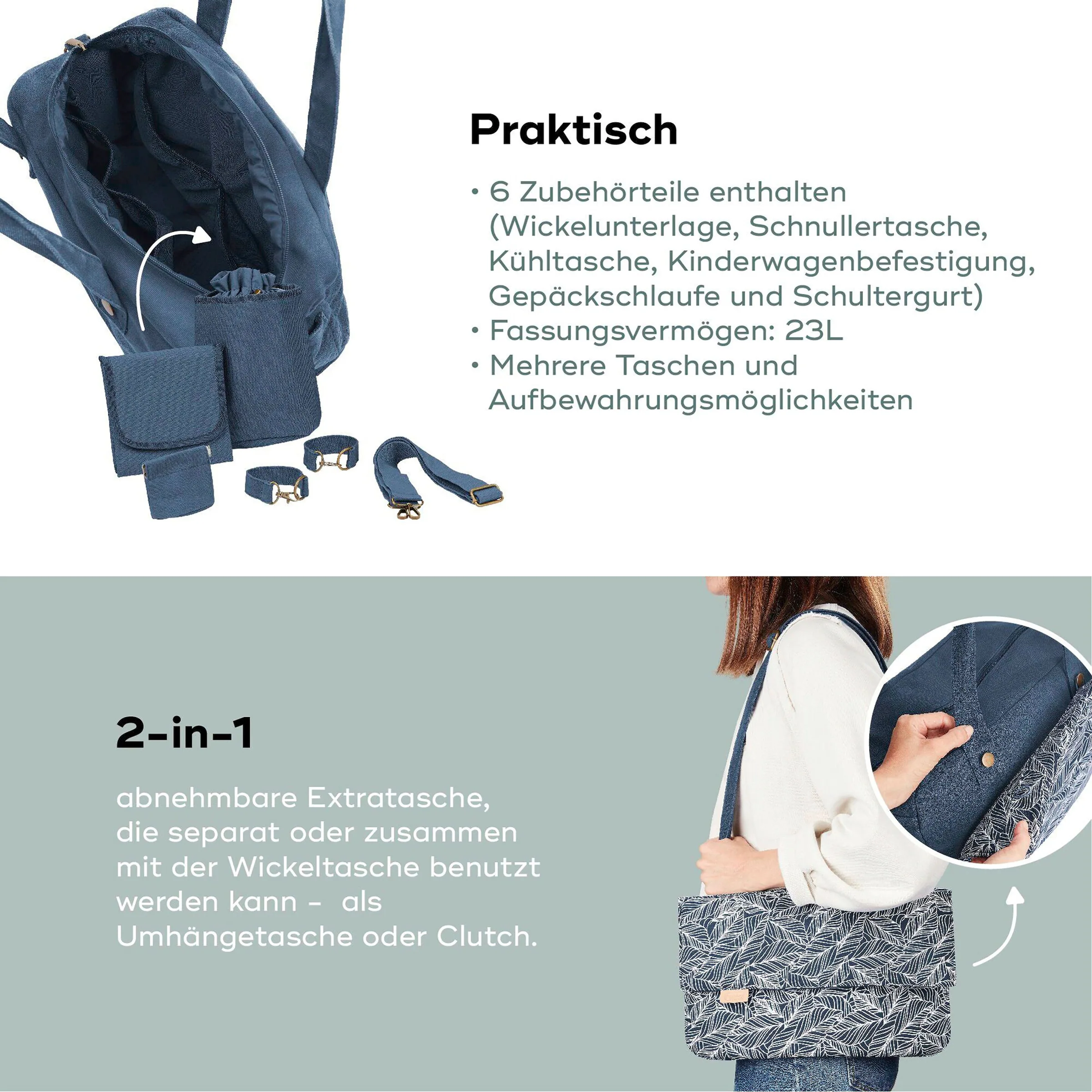 Babymoov Wickeltasche DayToDay Palm blue