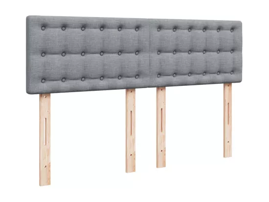 Sommier à lattes de lit avec matelas Gris clair 140x190cm Tissu