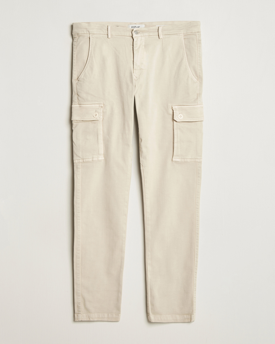 Replay Jaan Hyperflex Cargo Pants Alabster
