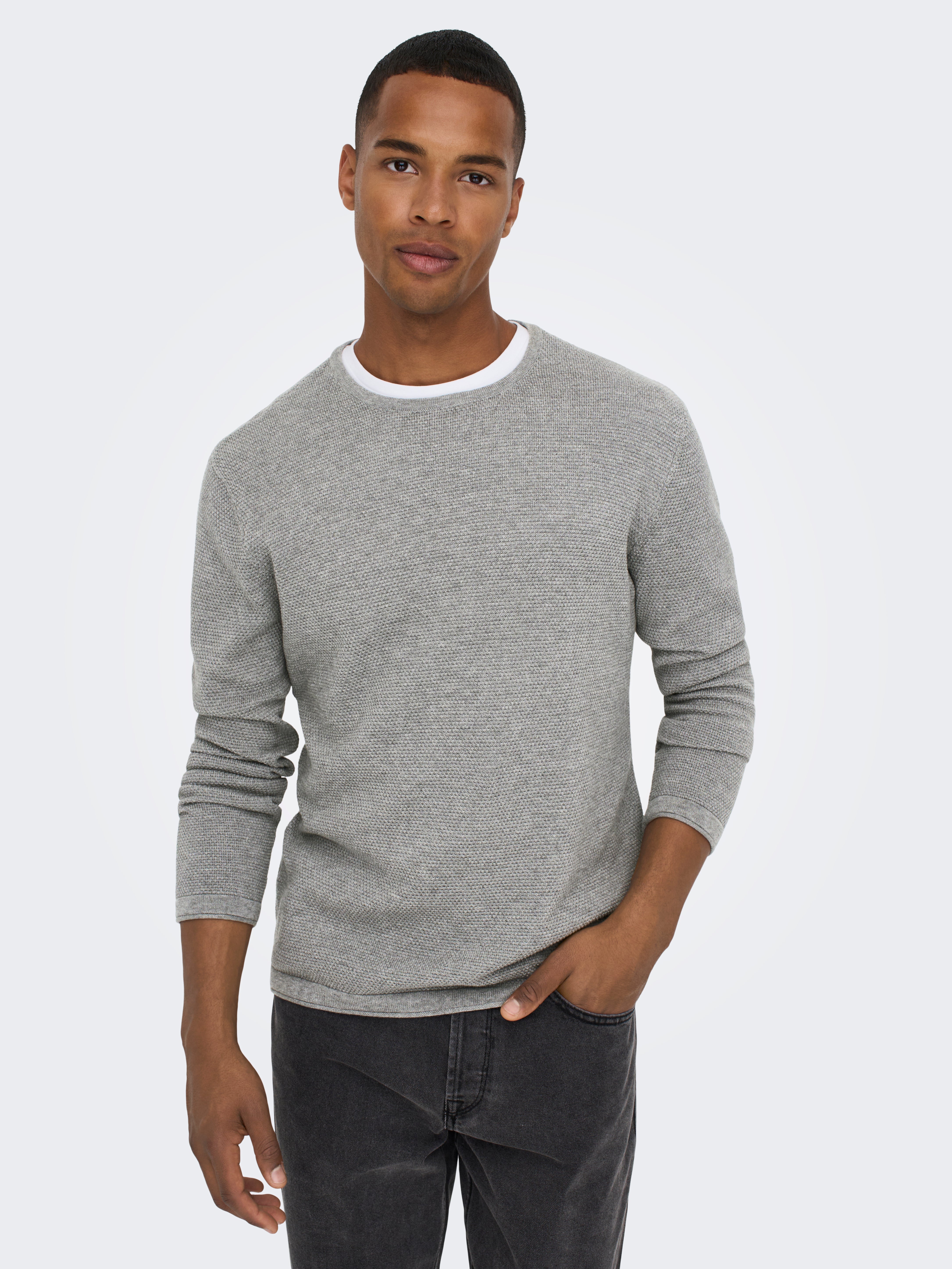 ONSPANTER Pullover Medium Grey Melange