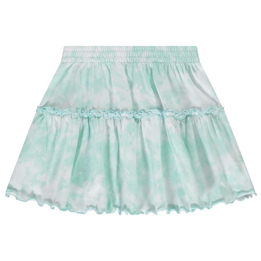 Jupe courte effet tie & dye en jersey pour fille - Bleu