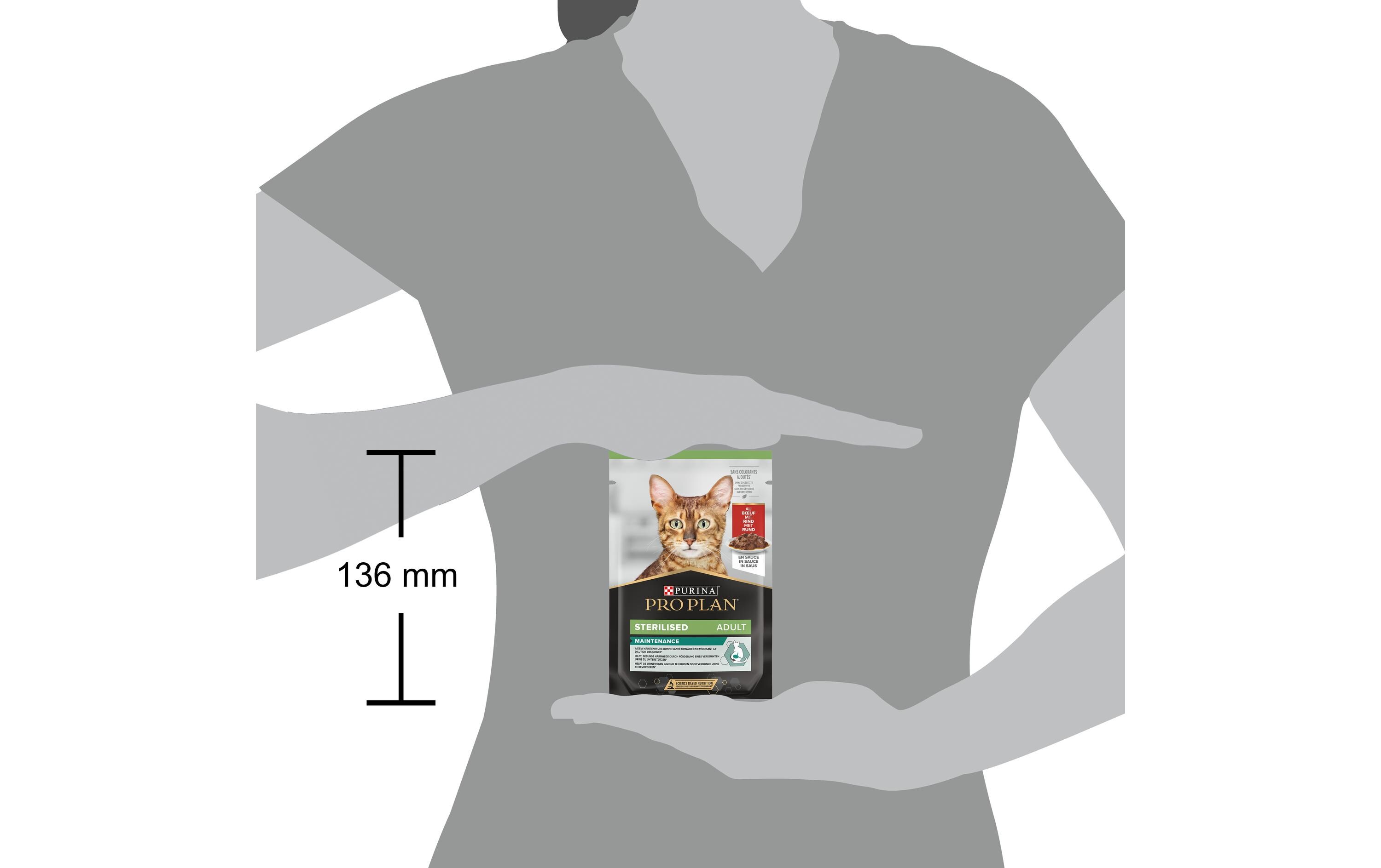 Nassfutter Adult Sterililized Sauce Rind 26 x 85 gAlleinfuttermittel für ausgewachsene kastrierte Katzen