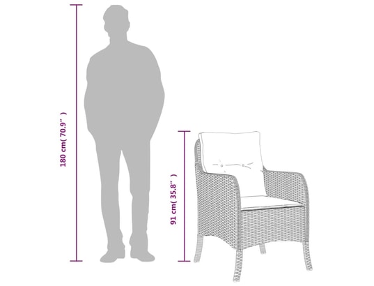 VIDAXL - Ensemble table et chaises Ensemble à manger de jardin coussins 7pcs noir résine tress...