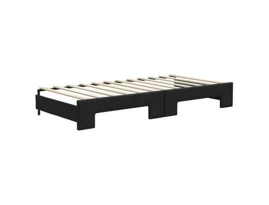 VIDAXL - Lit de jour avec lit gigogne noir 90x200 cm tissu