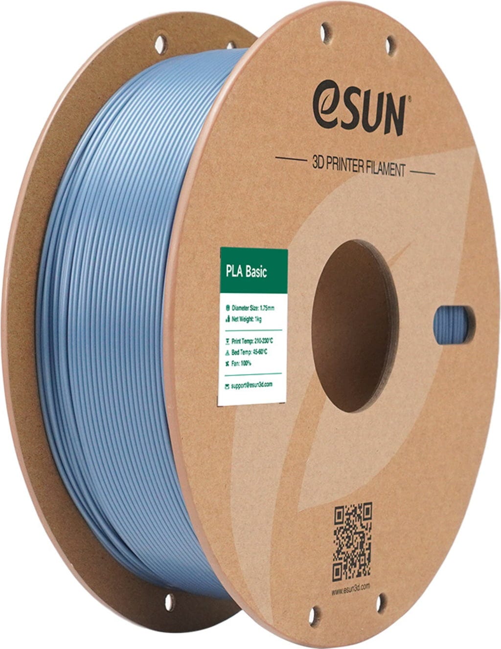 eSUN  PLA-Basic Light Grey, 1,75 mm / 1000 g    Allround PLA Material in Hellgrau