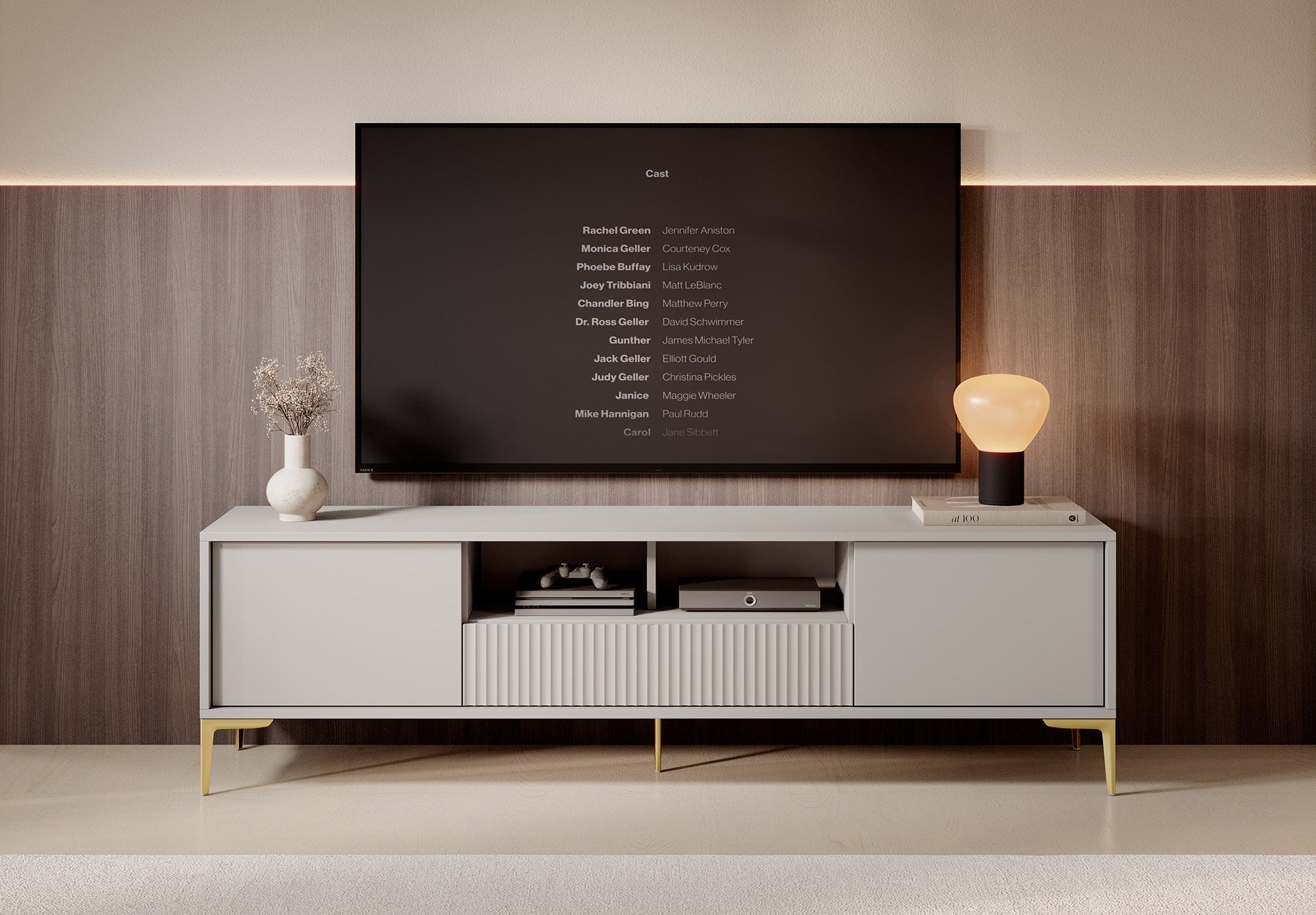 Meubella - TV-Meubel Five - Beige - 180 cm