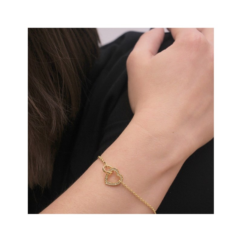 Bracelet Locked Heart - Doré et Cristal