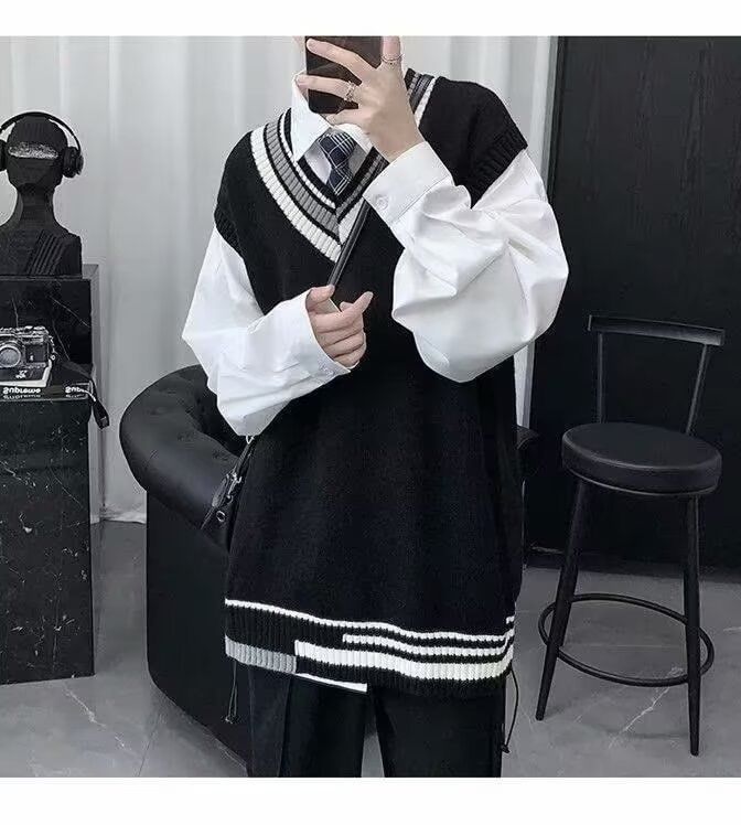 Femilina - V-hals gestreept vest