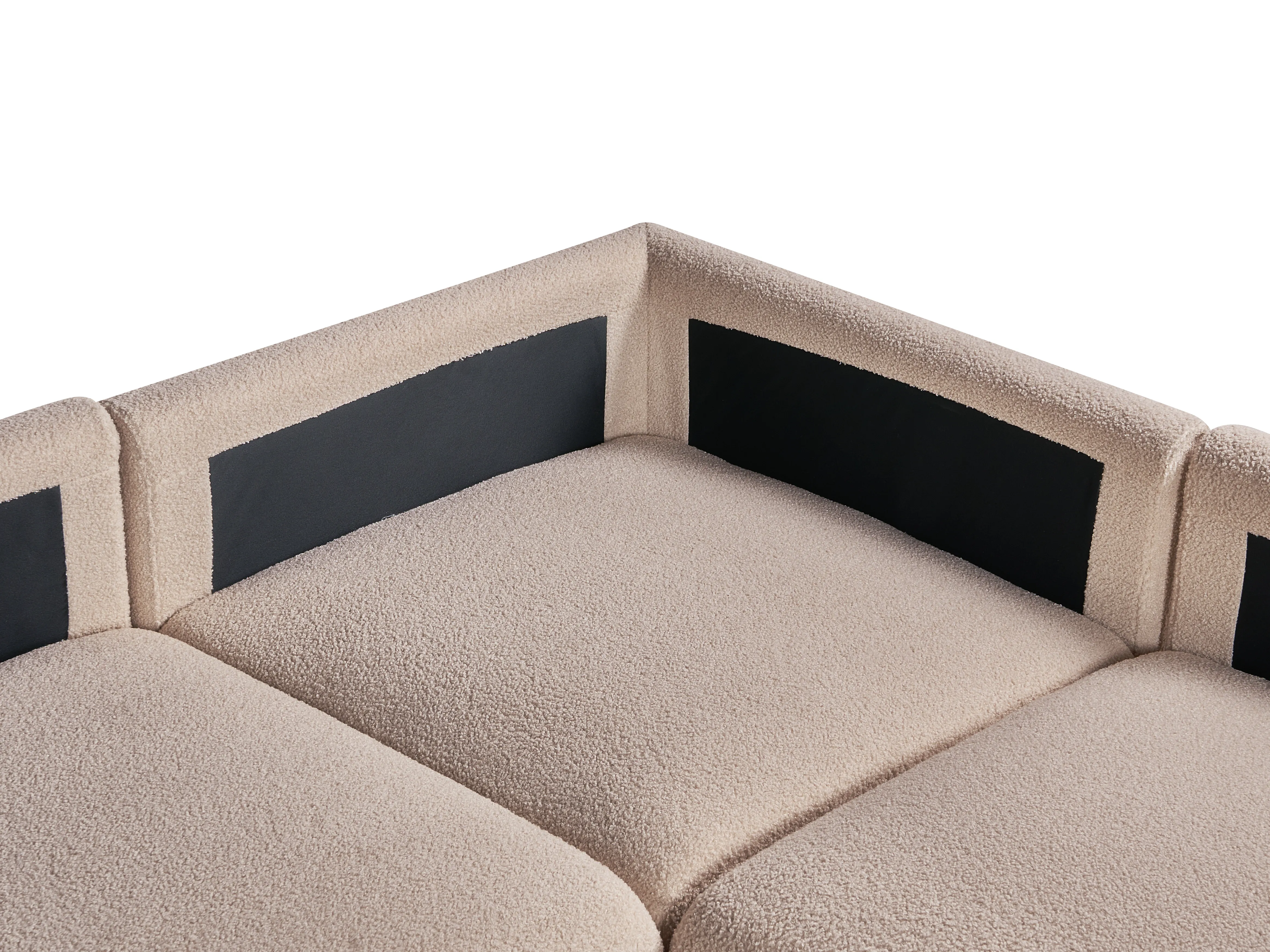 Modulaire U-vormige bank 8-zits MESNALI Bouclé Beige