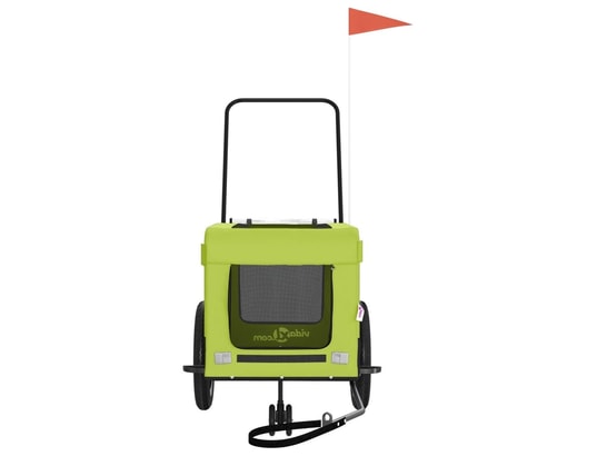 VIDAXL - Remorque de vélo pour animaux de compagnie vert et noir