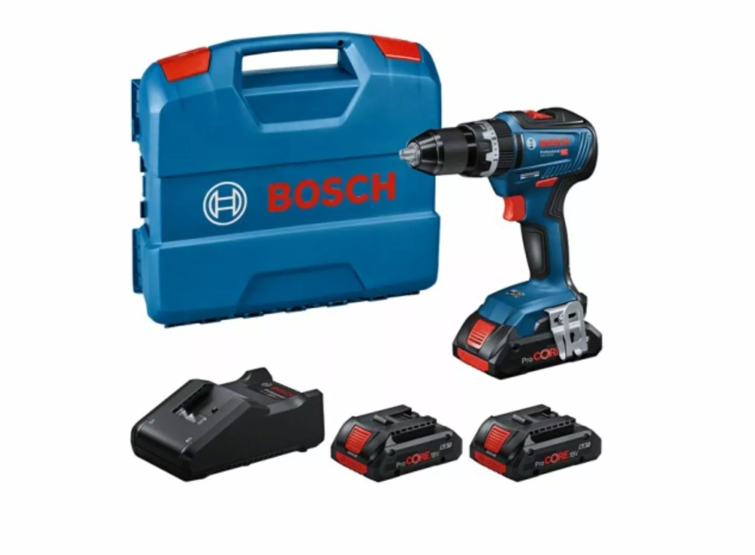 Bosch GSB18V-55 18V Li-ion accu Schroefboormachine set (3x 4Ah accu) in L-Case