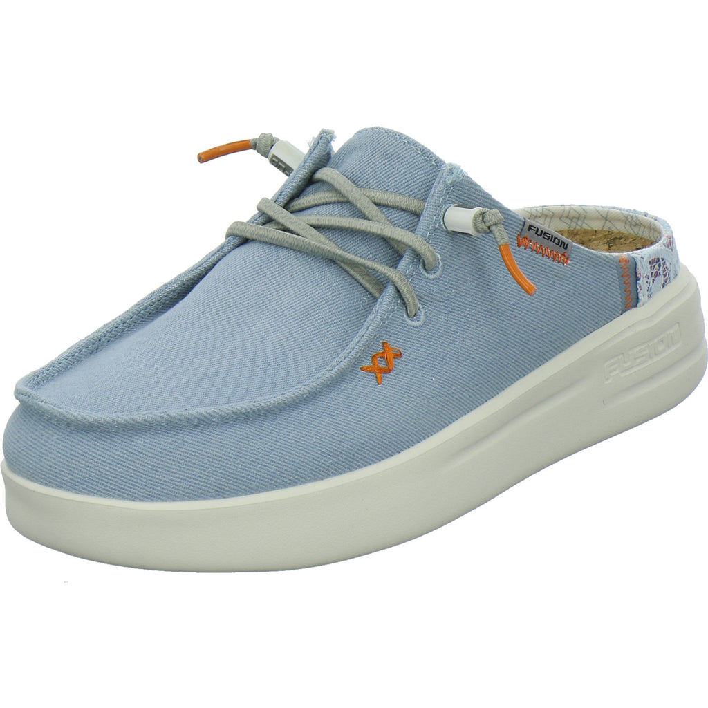 Fusion Pantoletten Damen Hellblau