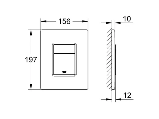 Pack WC sans bride Bau Ceramic Slim avec abattant + Bati support Solido + Plaque de commande carré blanc