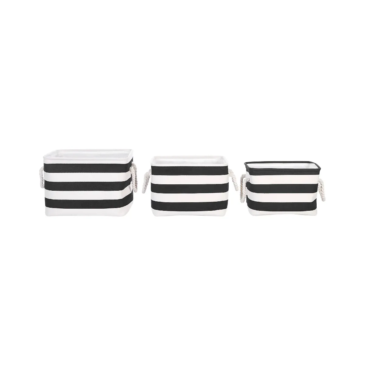 Beliani Lot de 3 paniers DARQAB - Noir et Blanc