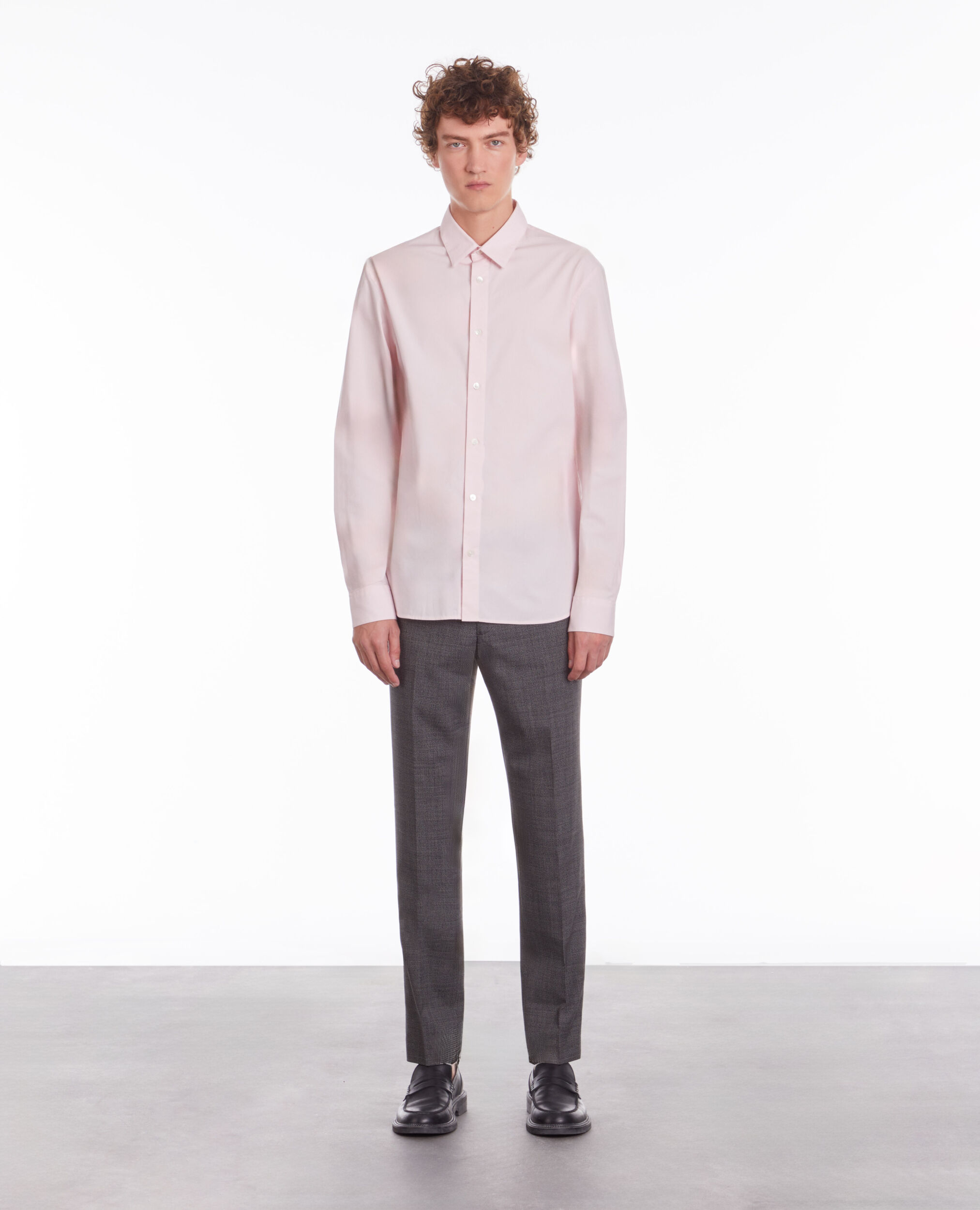 Chemise rose en popeline