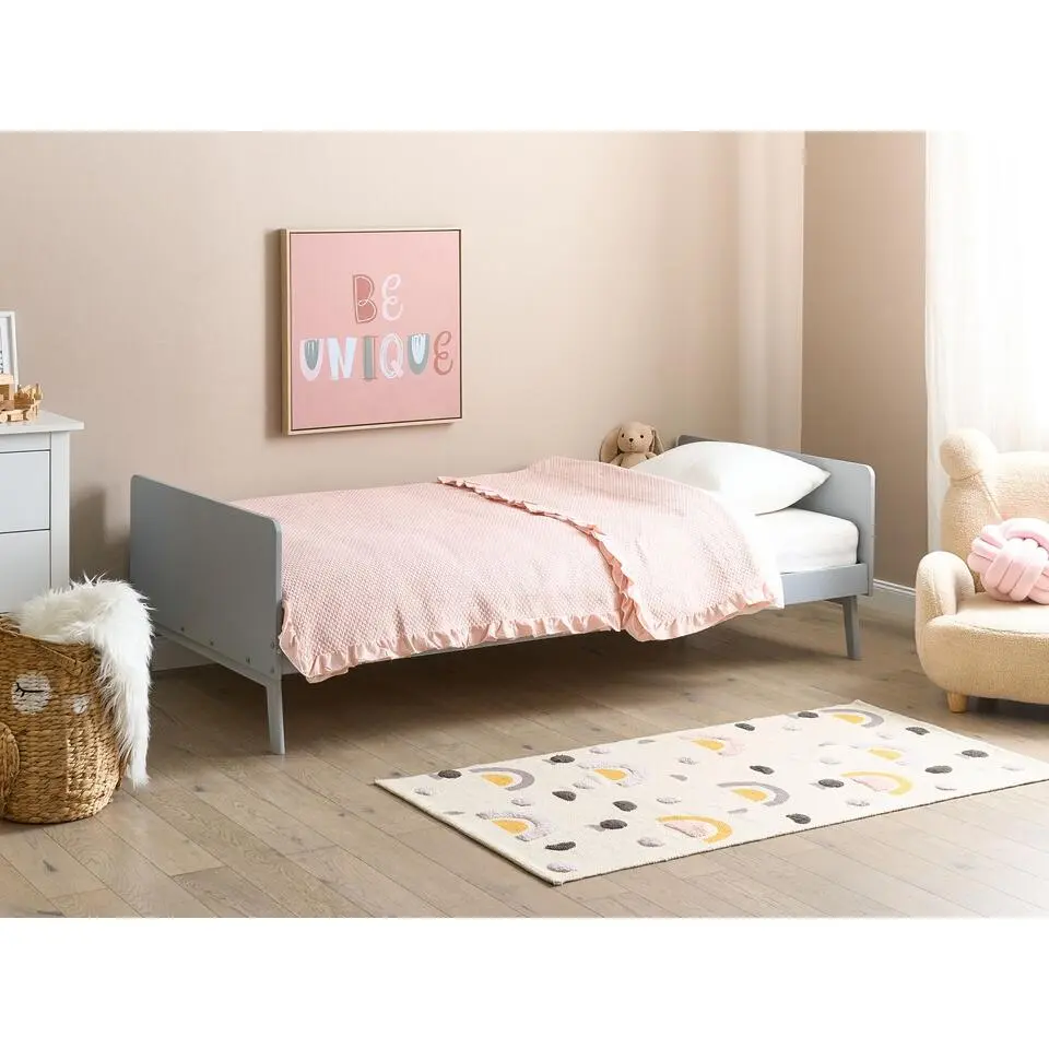 BONNAC - Eenpersoonsbed - Grijs - 90 x 200 cm - Dennenhout