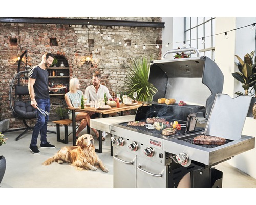 Char-Broil Gasgrill Professional PRO S 3 3-pits RVS incl. rooster, dekselthermometer, vetopvangbak, zijrooster, warmhoudrek, gietijzeren grillrooster