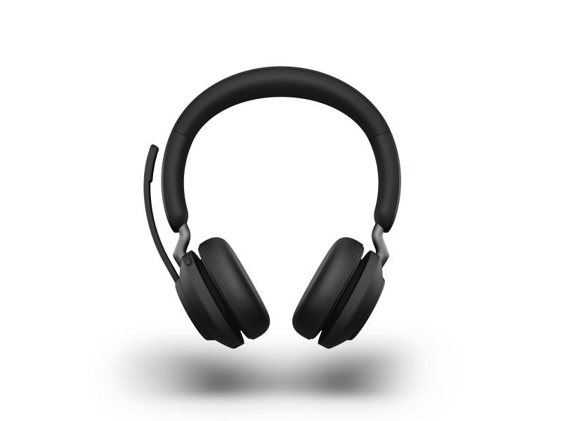 Jabra Headset Evolve2 65 Duo UC Schwarz, USB-A Jabra Bluetooth Headset für das Büro, Home Office oder für Unterwegs