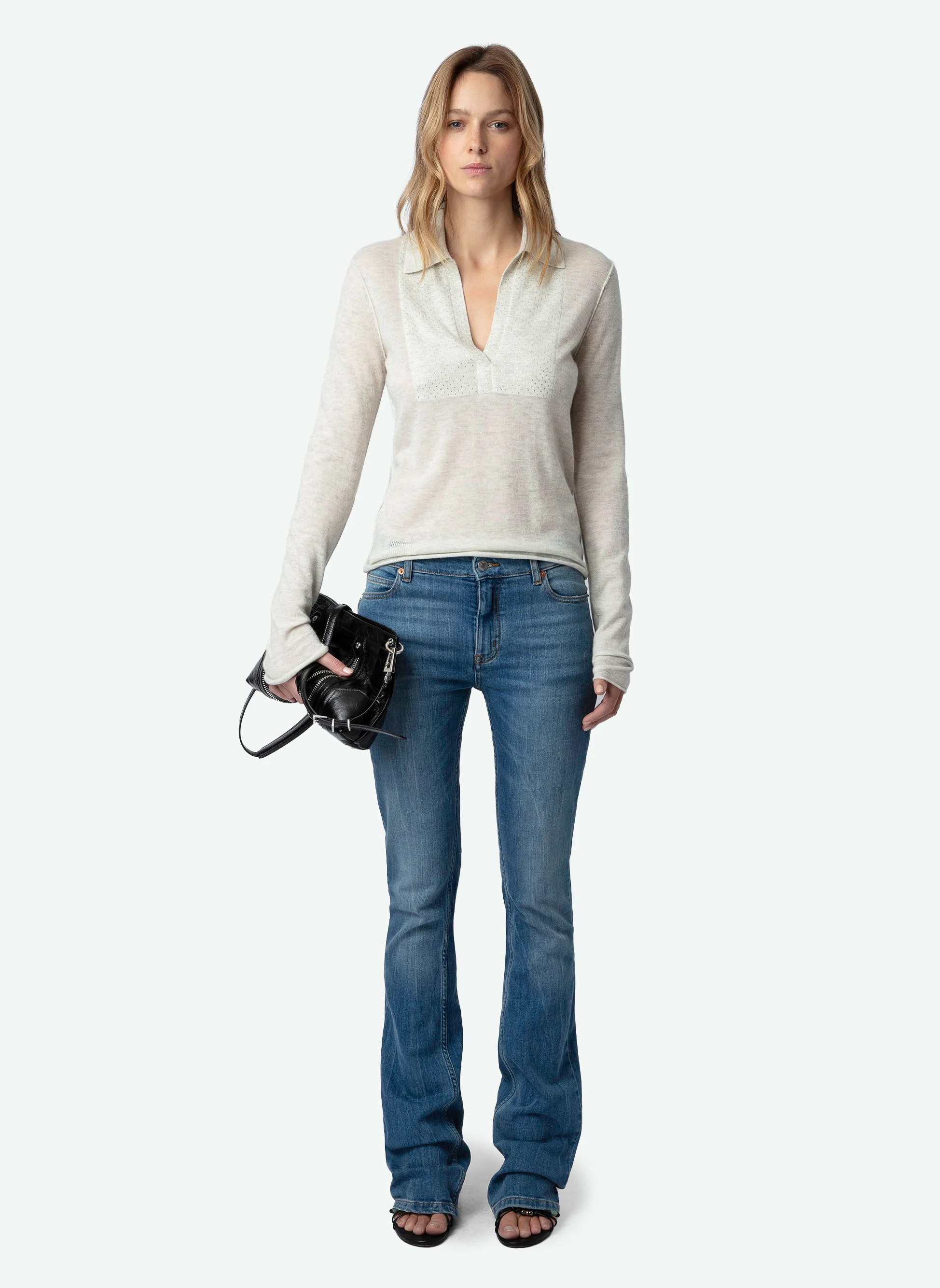 SALLY - Pull droit en cachemire| Blanc
