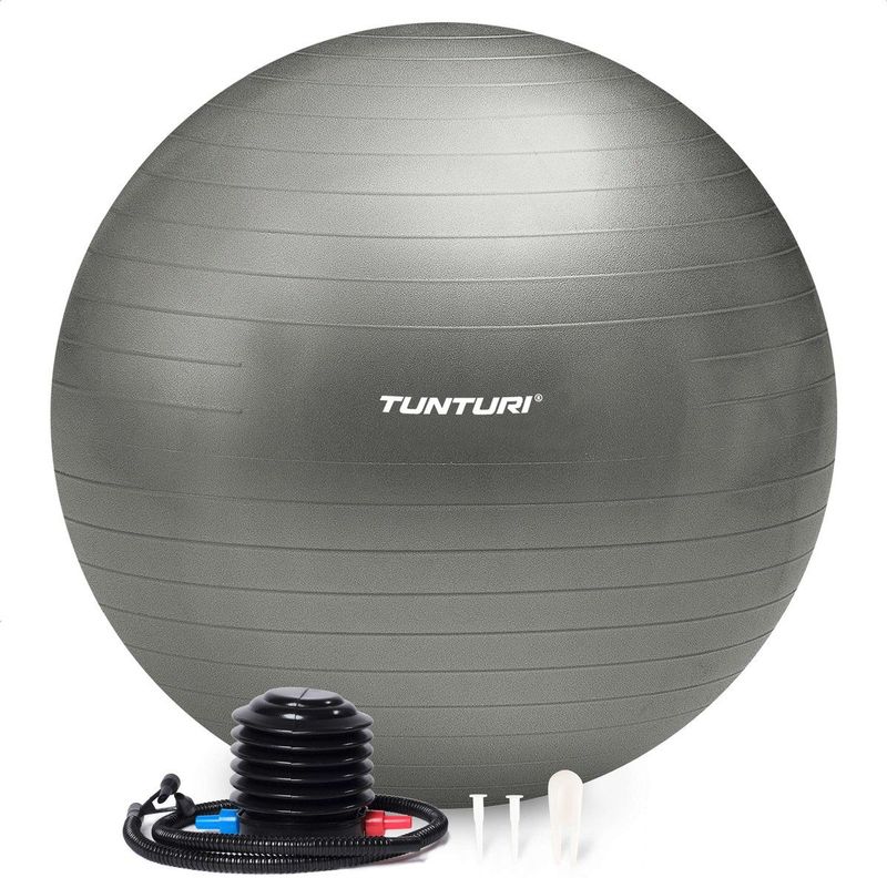 Tunturi - Anti Burst Fitnessbal - Zwart - Kunststof - Belastbaar tot 220 kg