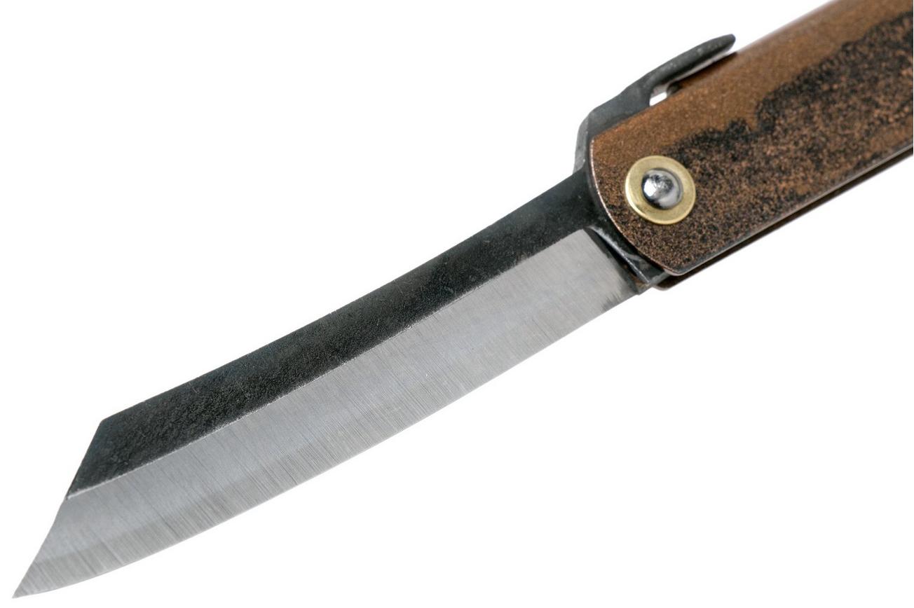 Higonokami zakmes 7,3 cm HIGOC2B, Blue paper steel, Brown Black Glitter