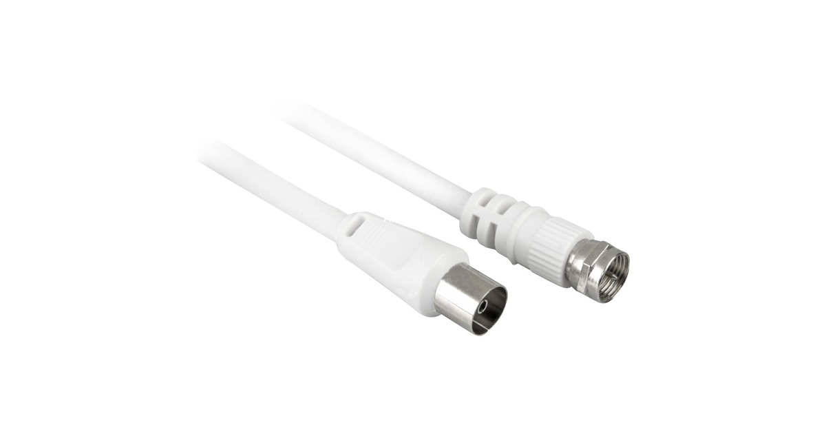 goobayLNB male > RF male kabel  (Wit, 1,5 meter)