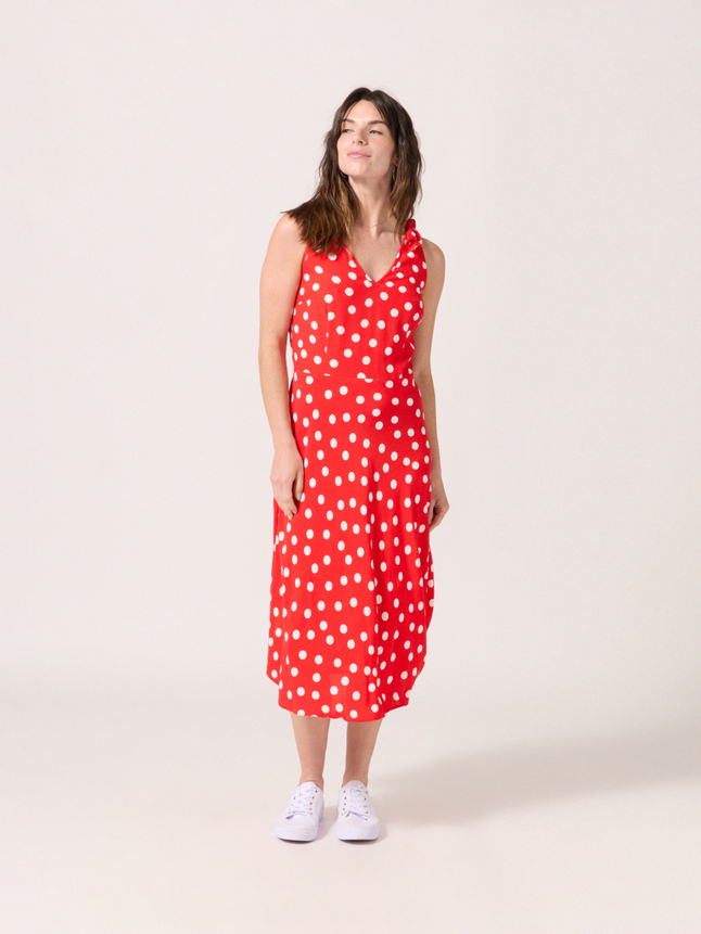 Robe midi à bretelles