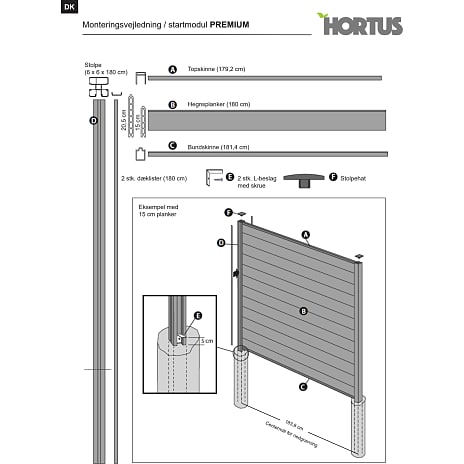 Hortus Premium Lucca komposithegn 3 fag