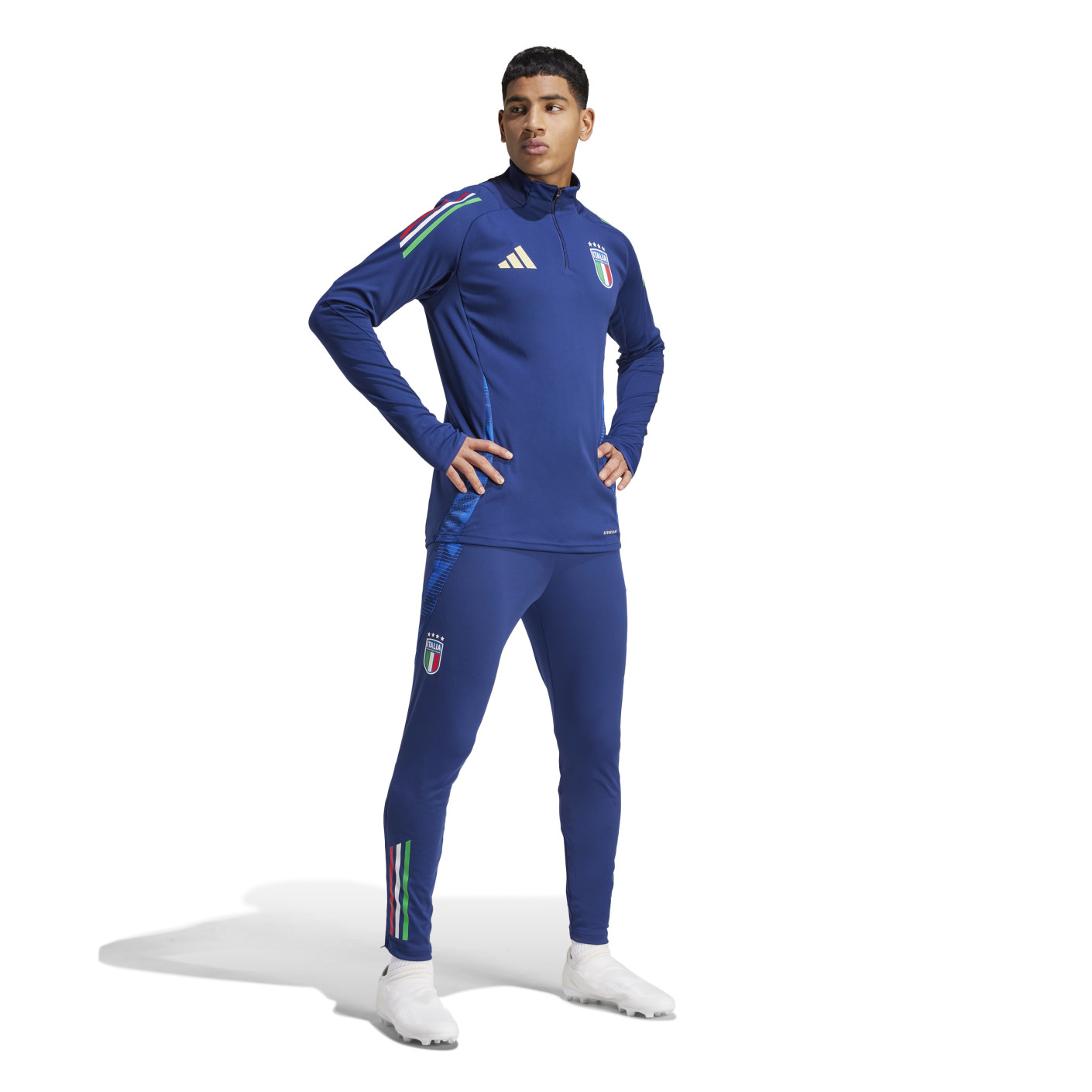 Adidas Italië Trainingsbroek 2024-2026 Donkerblauw Blauw Goud