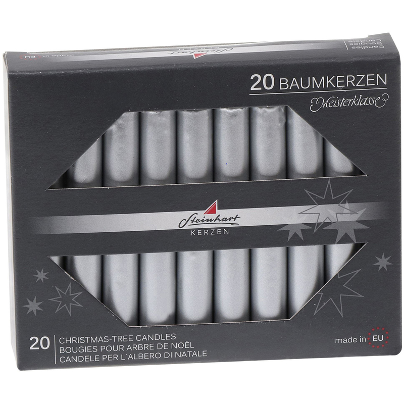 Steinhart Baumkerzen, 20 Stück, silber