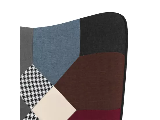 Chaise de relaxation avec tabouret Patchwork Tissu