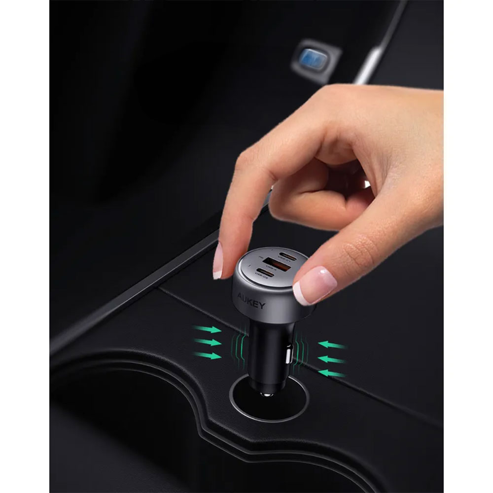 (66W) Pathfinder Dual USB C / USB A Auto KFZ Ladegerät Car Charger Schnellladegerät für Zigarettenanzünder Power Delivery (CC-P1) - Silber