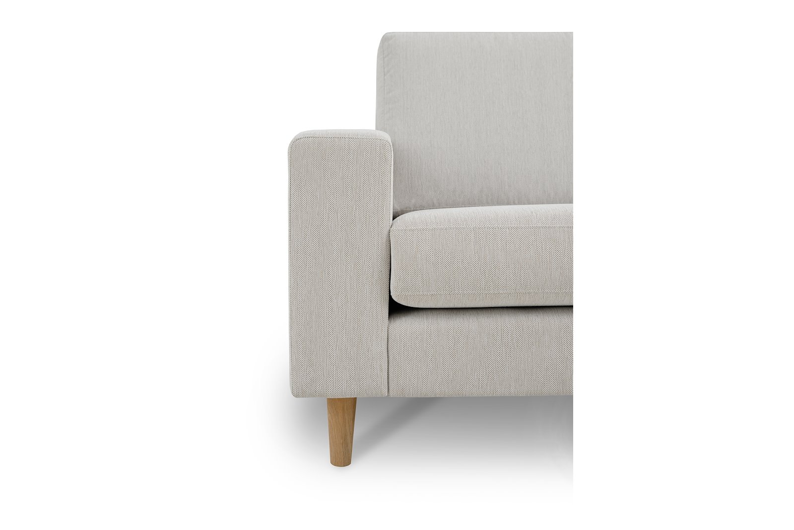 Hedda sofa Tekstil Arre 8 Beige med arm F (18 cm ) og hvitoljede eikeben (1)