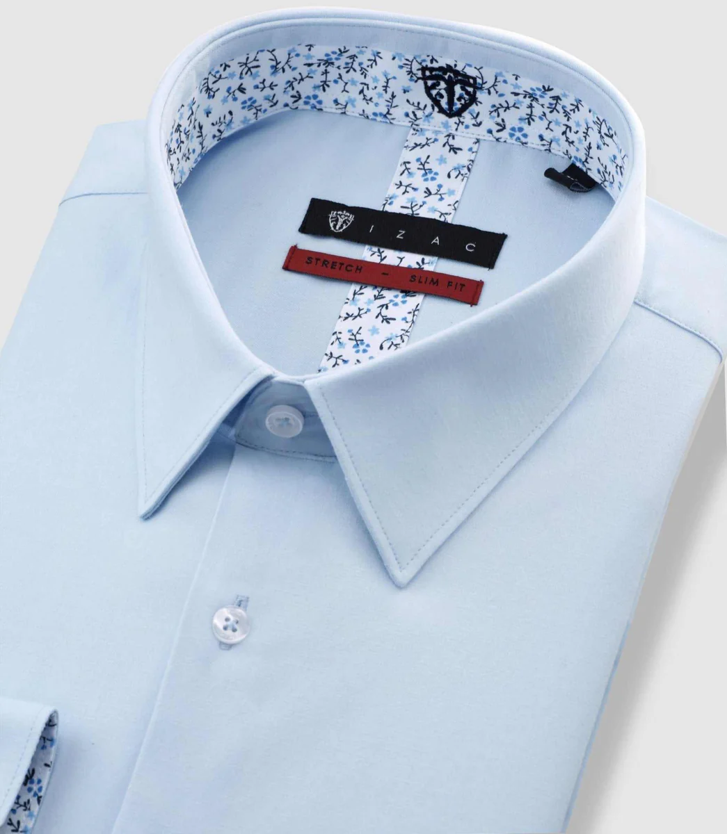 Chemise unie fantaisie ciel 