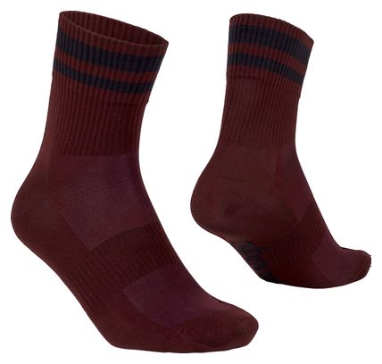 Chaussettes Gripgrab Original Stripes Crew Rouge Foncé