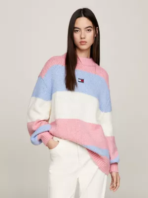 Suéter oversized com blocos de cores