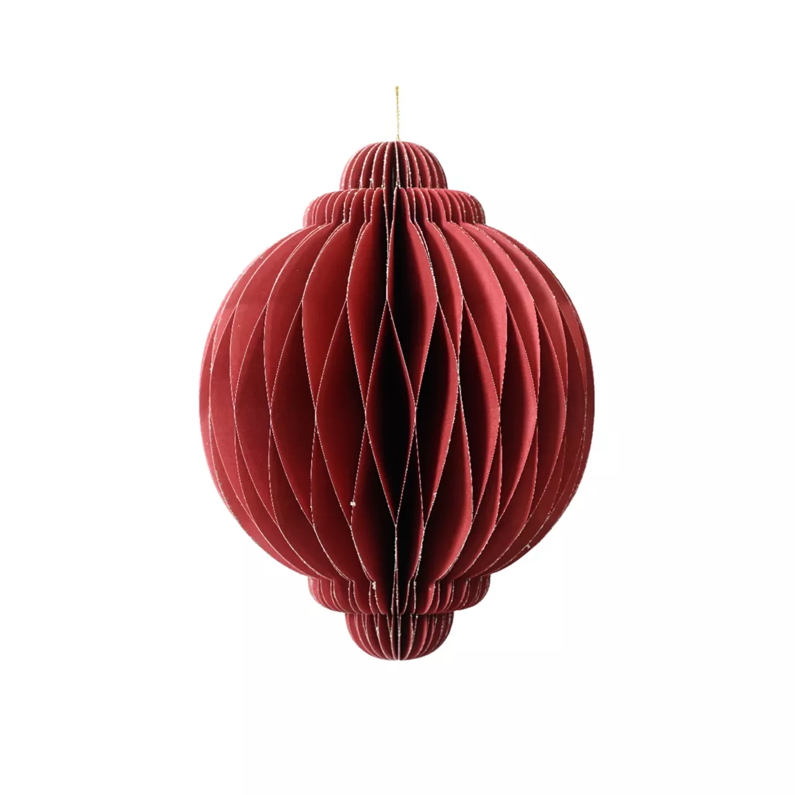 Oignon en papier à suspendre (H15 cm) Fermeture Magnétique Rouge