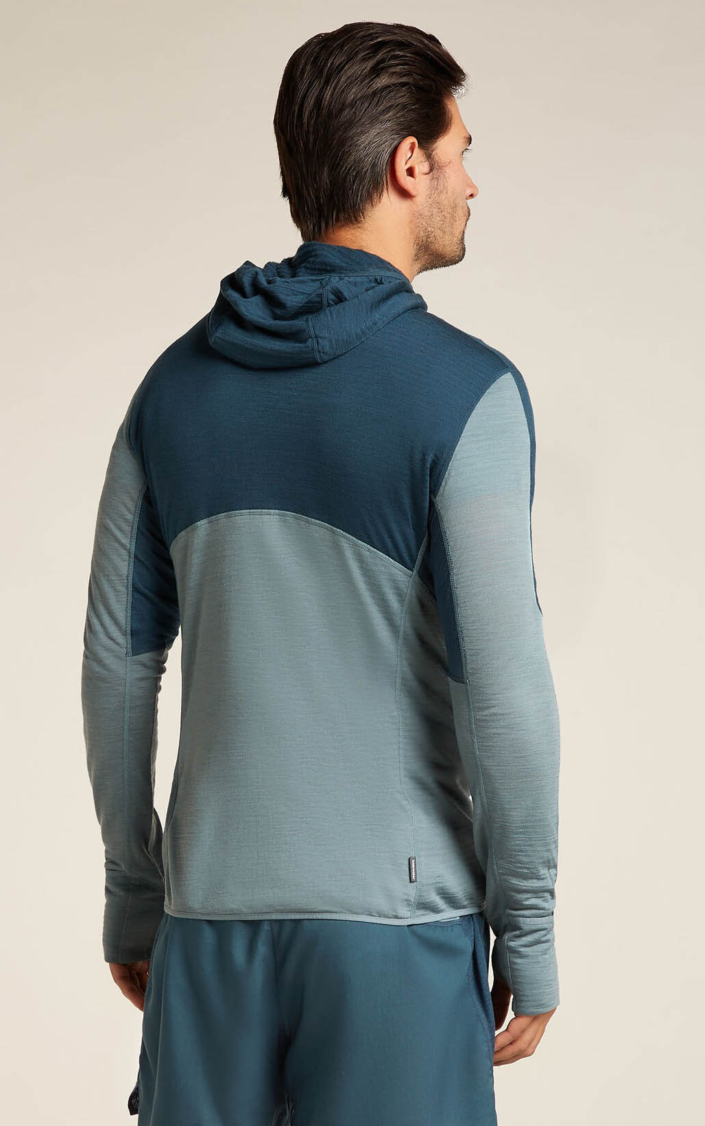 Merino Blend 200 Realfleece Descender LS Zip Hoodie Herre Abyss/Blue Ash/CB
