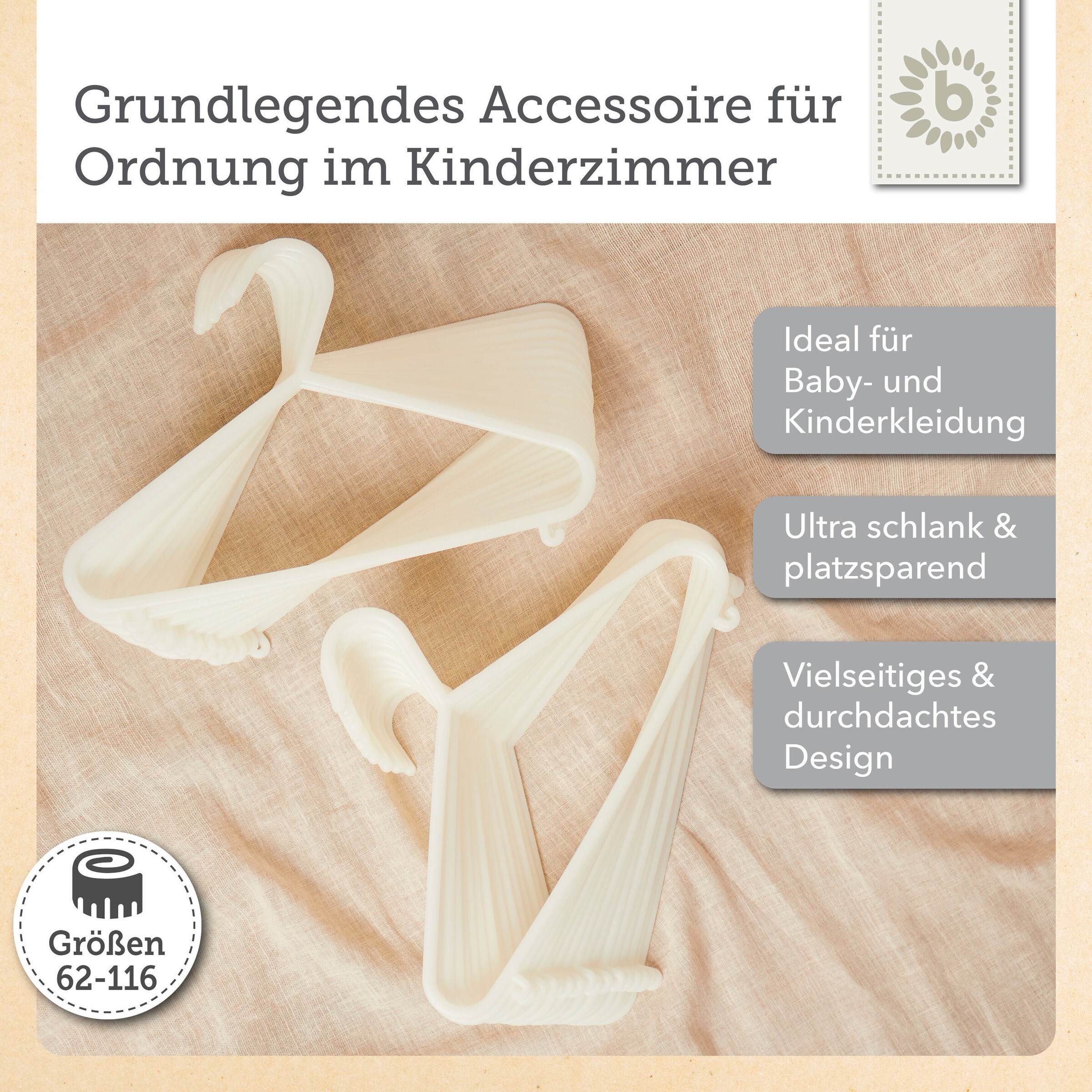Bieco Kleiderbügel Kinder 32 St. Weiß