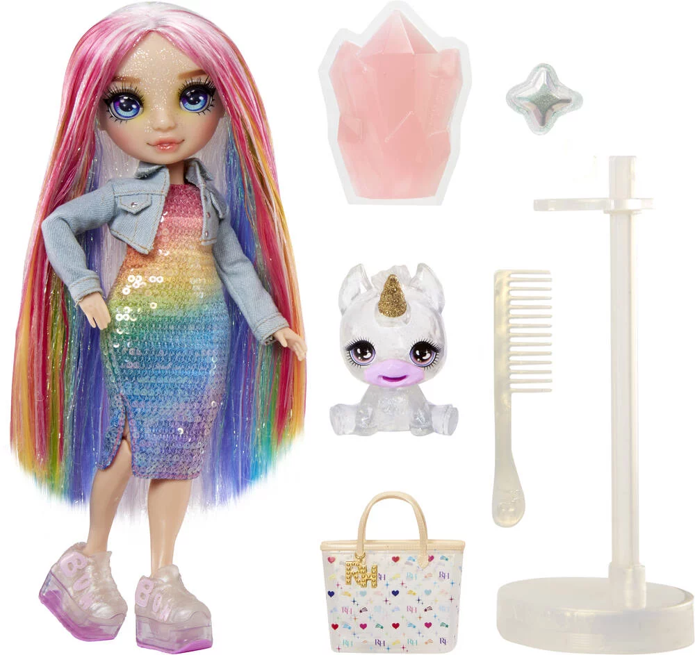 RAINBOW POUPEE MANNEQUIN AMAYA  -ARC-EN-CIEL 27 CM AVEC COMPAGNON ET ACCESSOIRES