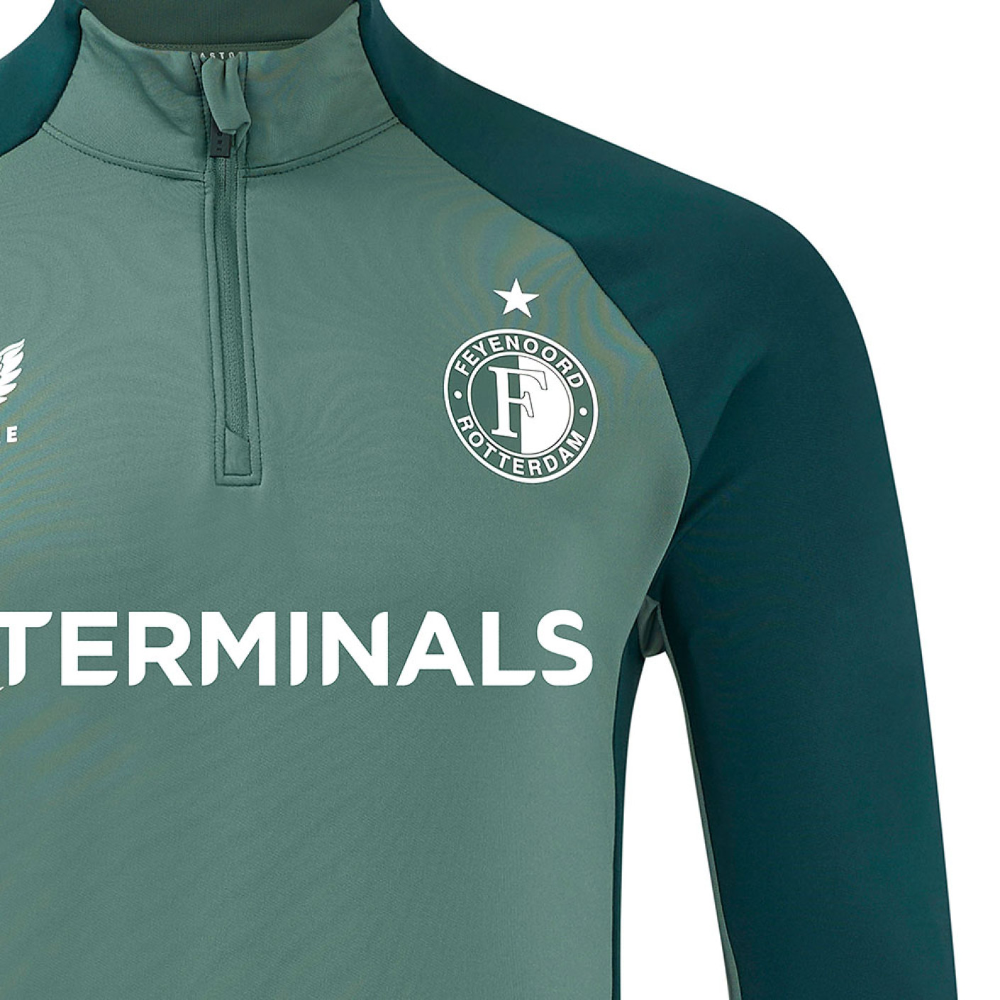 Castore Feyenoord Trainingstrui 1/4-Zip 2024-2025 Lichtgroen Donkergroen