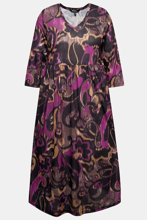 Jersey-Maxikleid, A-Linie, CottonTouch, Alloverdruck