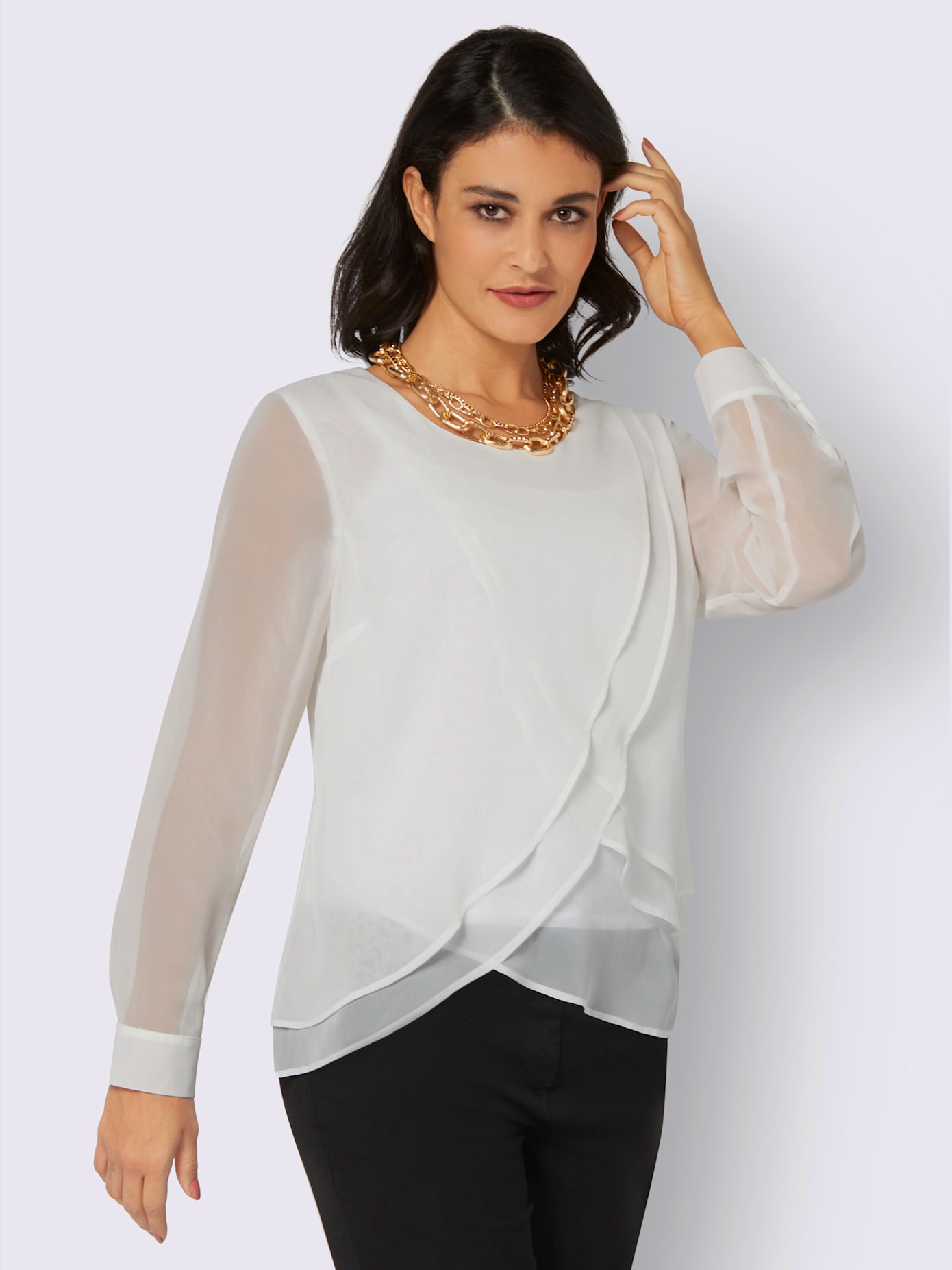 Chemisier look superposé féminin